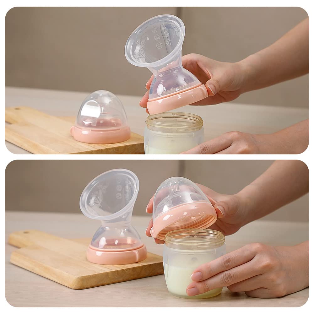 haakaa Gen.3 - Extractor de leche de silicona, 160 ml y juego de botellas, color melocotón