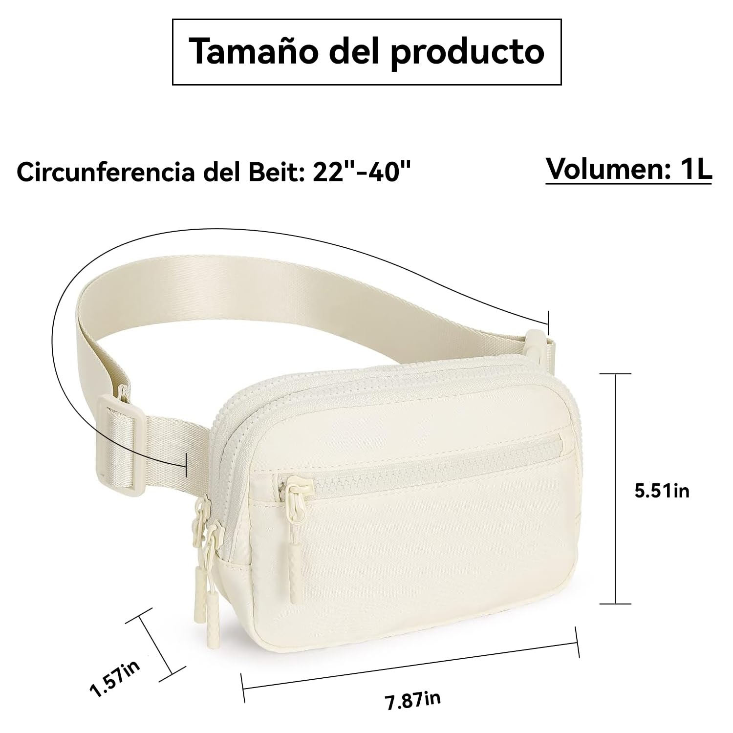 CXJYSD Riñonera de moda casual para hombres y mujeres,correa de hombro ajustable multifuncional,bolso cruzado con 4 bolsillos con cremallera, adecuado para hacer ejercicio,correr (Blanco-02)