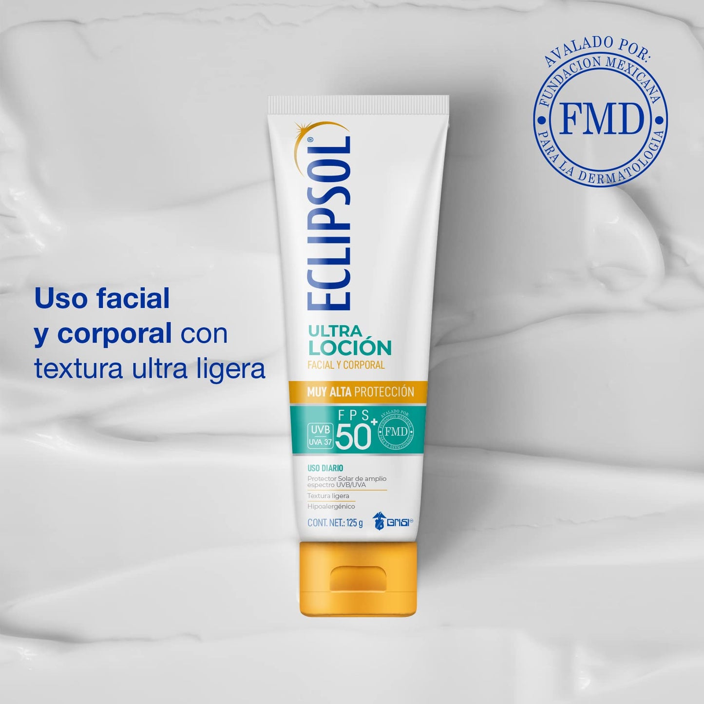 Loción Protector Solar FPS50+ Eclipsol Ultraligera Resistente al Agua