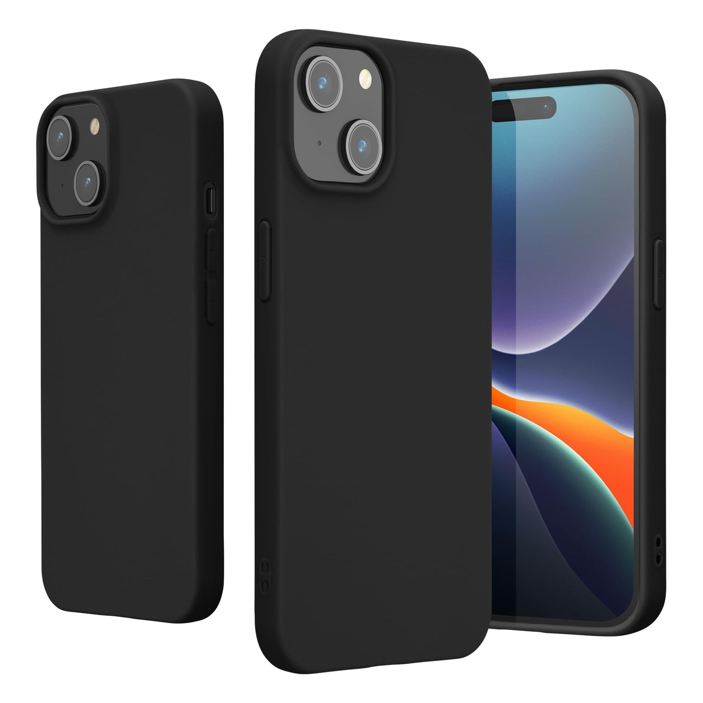 kwmobile Funda para iPhone 15 Plus Carcasa - Case de TPU y Silicona Ultrafino para Smartphone - Protector antigolpes con Bordes elevados para móvil - Negro Mate
