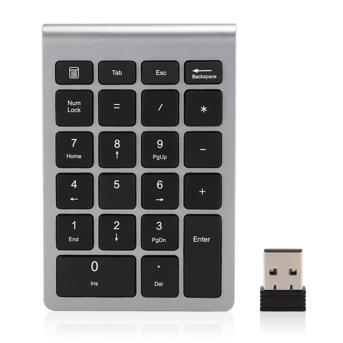 Teclado Numérico Inalámbrico Ergonómico Gris Hierro 22 Teclas para PC iOS OS Laptop