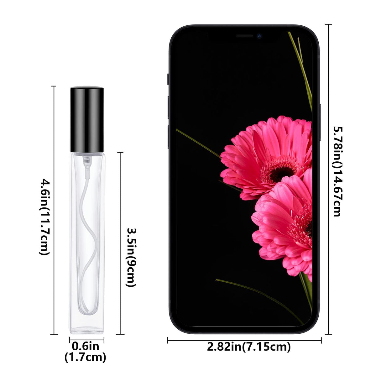 Atomizador de perfume de vidrio, Negro