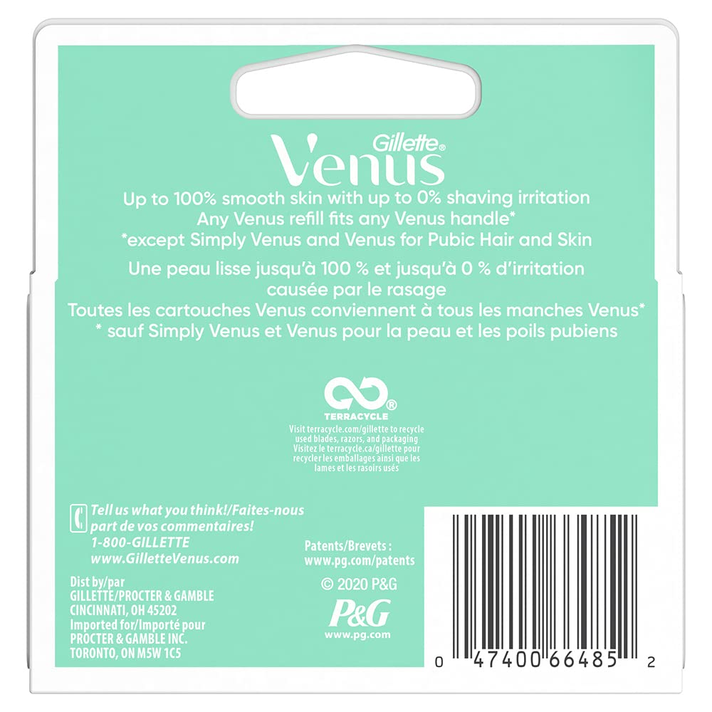 Venus Gillette Venus Smooth Sensitive - Recambios de cuchilla para mujer, 4 unidades