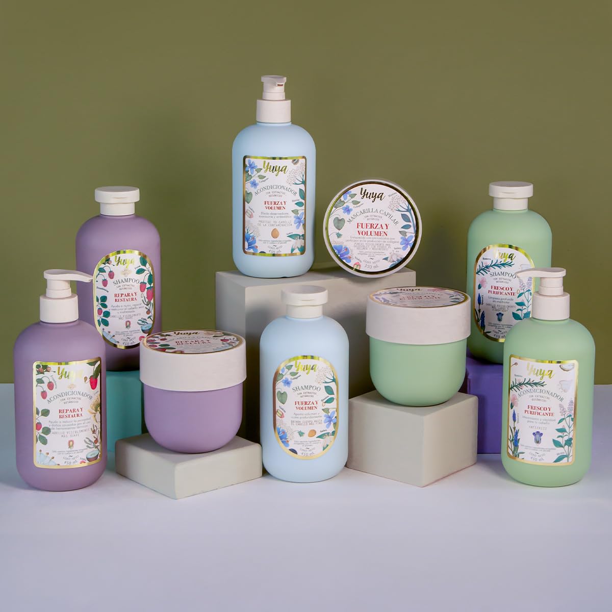 Republic Cosmetics Yuya Set Tratamiento Capilar FRESCO Y PURIFICANTE para CRECIMIENTO con MENTA, ROMERO Y LAVANDA