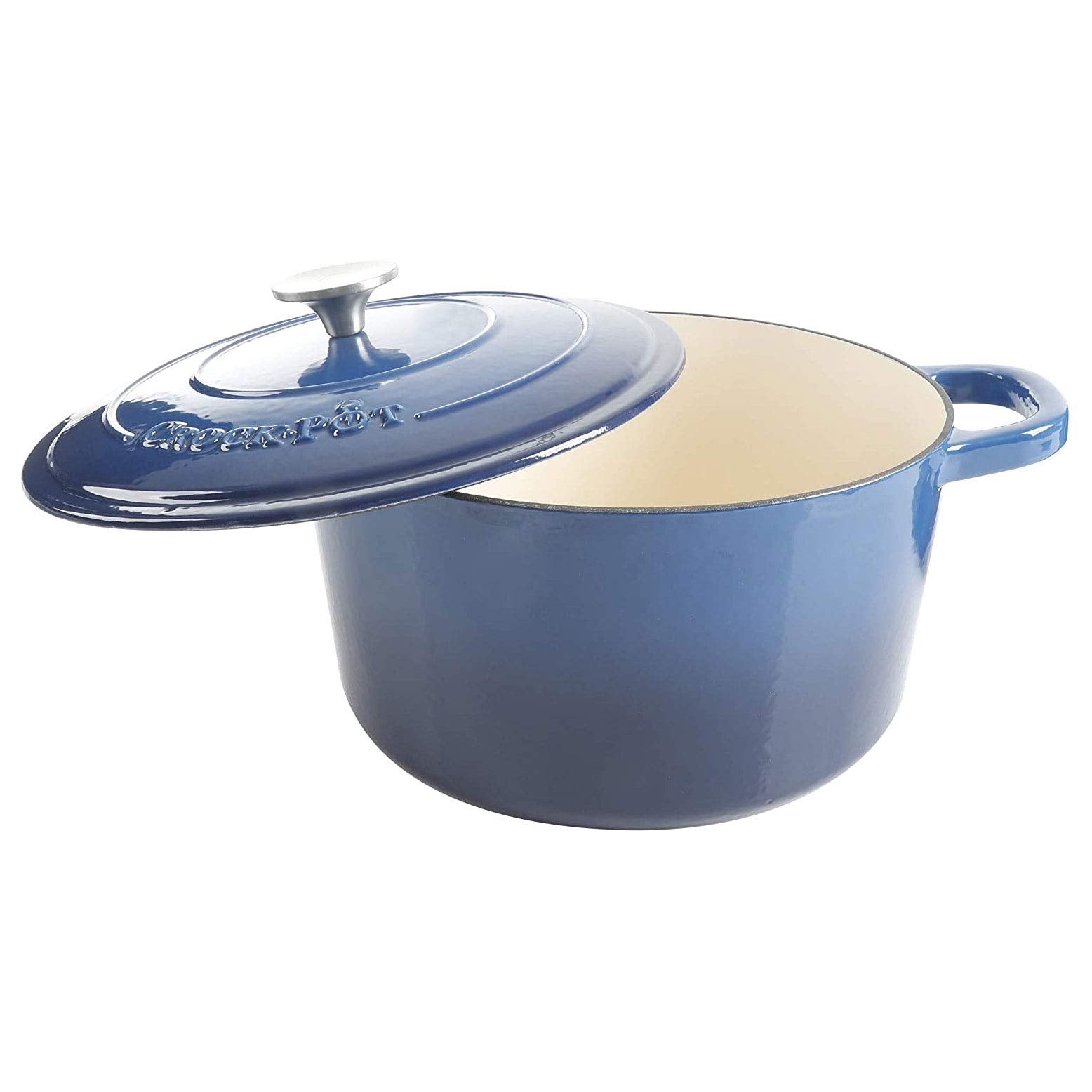 Crock Pot Olla, horno holandés redondo, Sapphire Blue, 7-Quart, 1