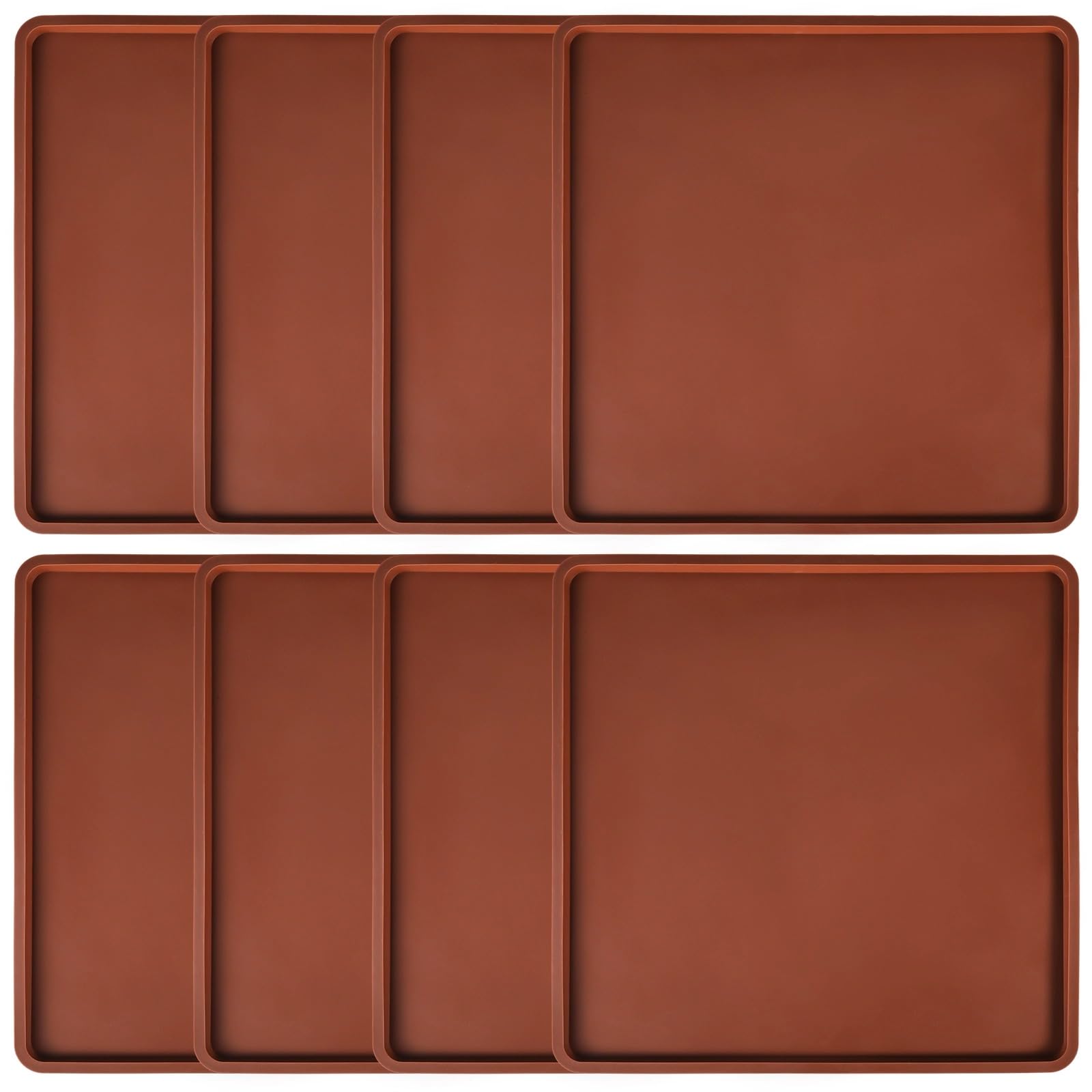 Epicover 8 Bandejas Deshidratadoras de Silicona, 14 x 14 Pulgadas, Compatibles con Excalibur, Antiadherentes con Borde para Frutas, Verduras, Carne