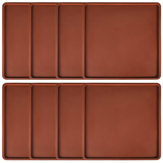 Epicover 8 Bandejas Deshidratadoras de Silicona, 14 x 14 Pulgadas, Compatibles con Excalibur, Antiadherentes con Borde para Frutas, Verduras, Carne