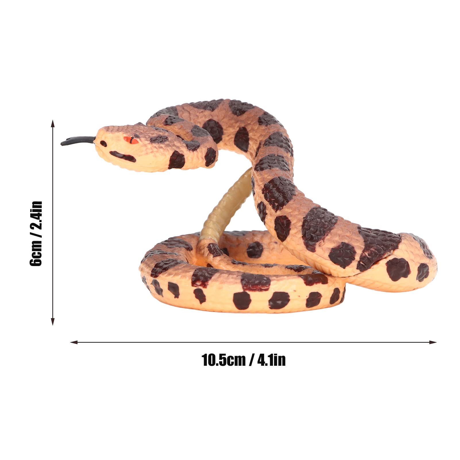 FUWE Serpiente de cascabel realista de plástico resistente al desgaste para niños de 3 años en adelante, juguete de fiesta de cumpleaños y bromas prácticas