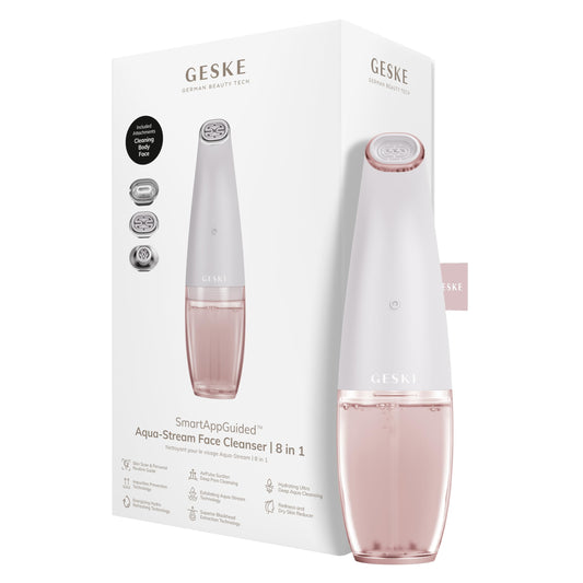 Limpiador Facial GESKE Aqua-Stream SmartAppGuided 8 en 1 para Piel Radiante