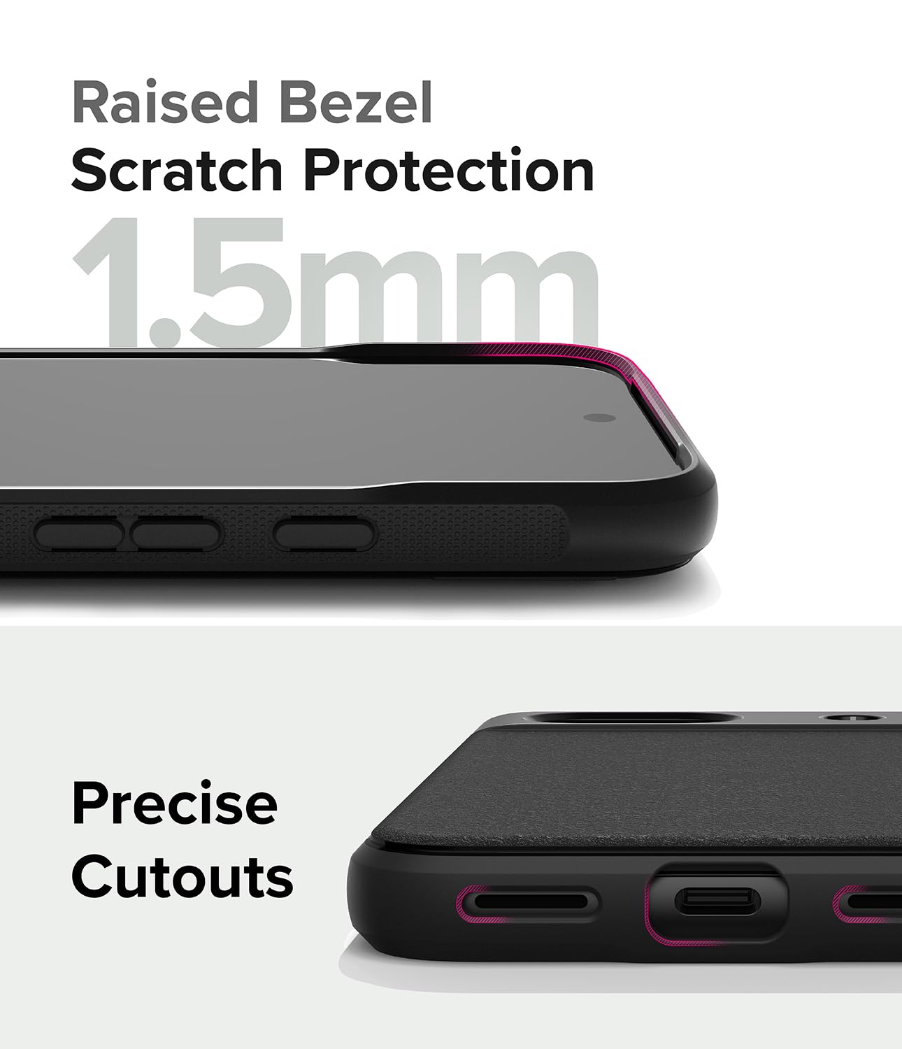 Funda TPU Antideslizante Ringke Onyx Google Pixel 8a Negro con Agujeros para Cuerda