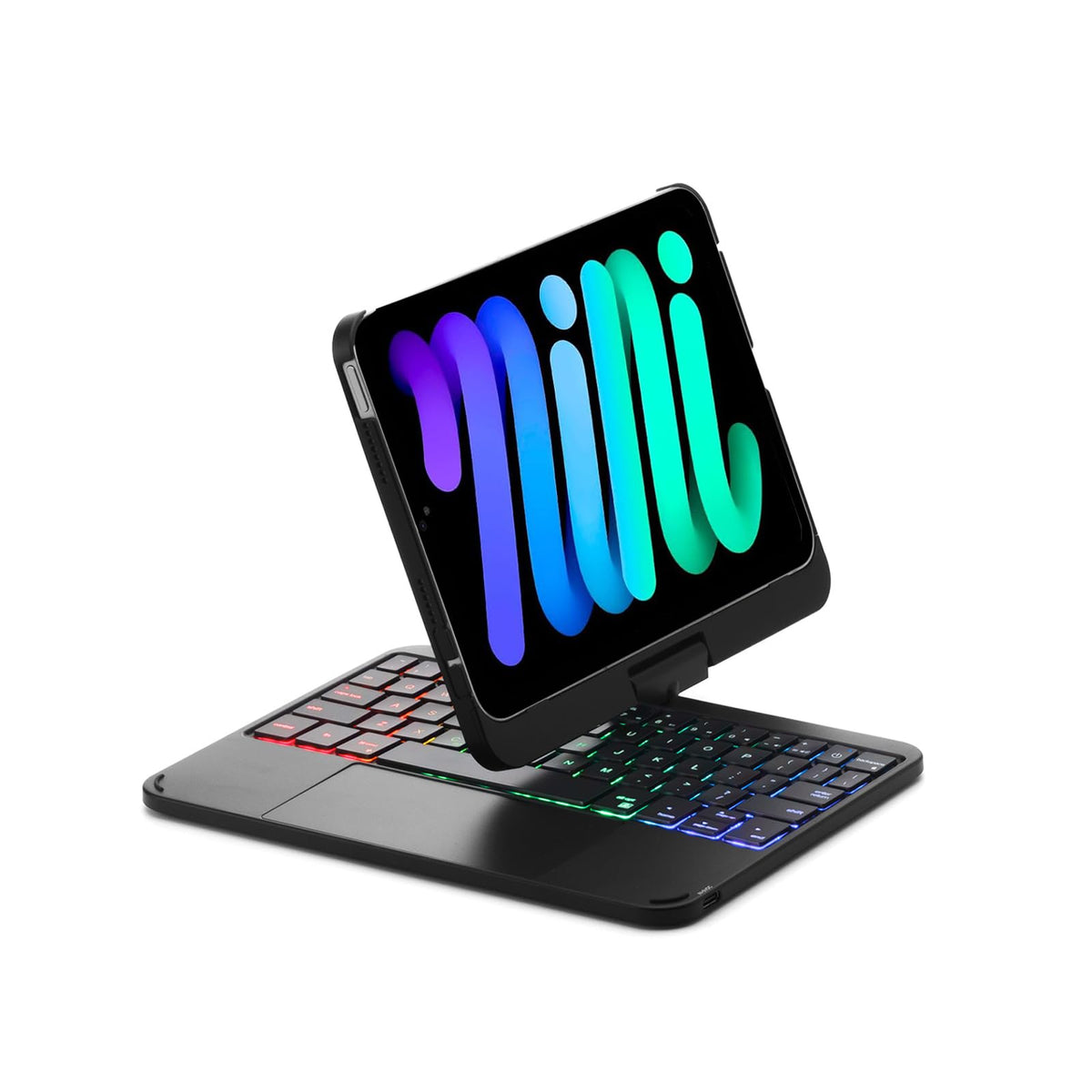 Teclado zienstar Rosa con Funda Rotación 360° Retroiluminado y Trackpad para iPad Mini 6th/7th 8.3"