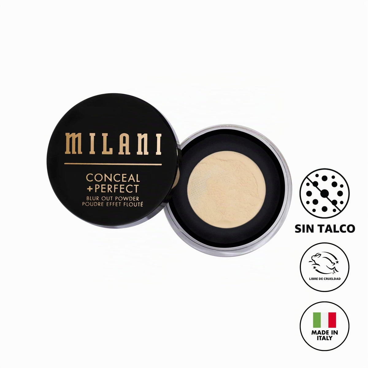 Milani Ocultar + Perfect Blur Out Polvo Ajuste Mate para Todos Los Tonos de Piel