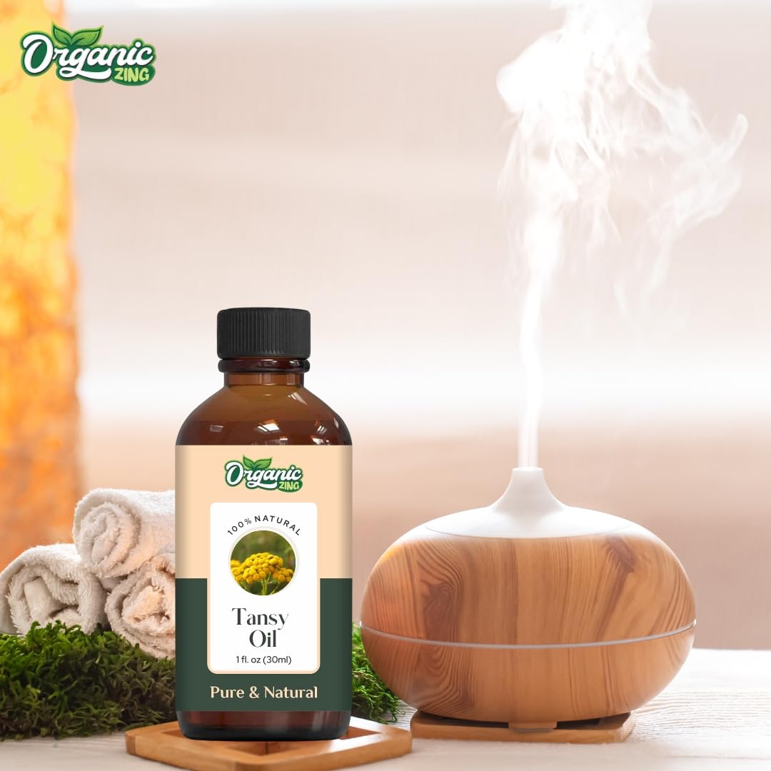 Organic Zing Tansy (Tanacetum Vulgare) Oil | Pure & Natural Steam Distilled Essential Oil for Aroma, Diffusers, Skincare & Haircare - 30ml/1.01fl oz