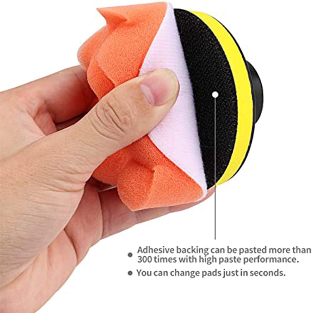Set de Almohadillas de Esponja Yundobop Varias 3 Pulgadas para Pulido de Automóviles