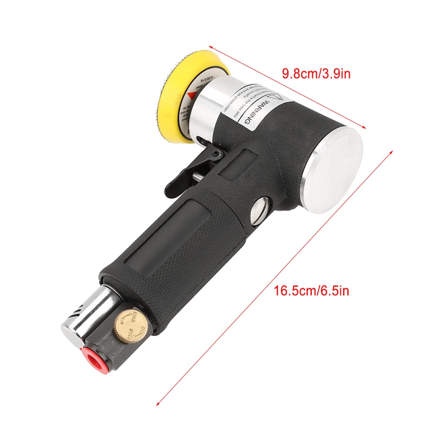 FTVOGUE Mini lijadora de ángulo de aire, pulidora neumática de 90 ° + almohadilla de lijado de 2 pulgadas y 3 pulgadas