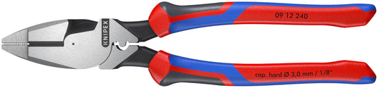 KNIPEX 09 12 240 Pinza de electricista Lineman's Pliers, modelo americano acabado pavonado,Plata, 240 mm