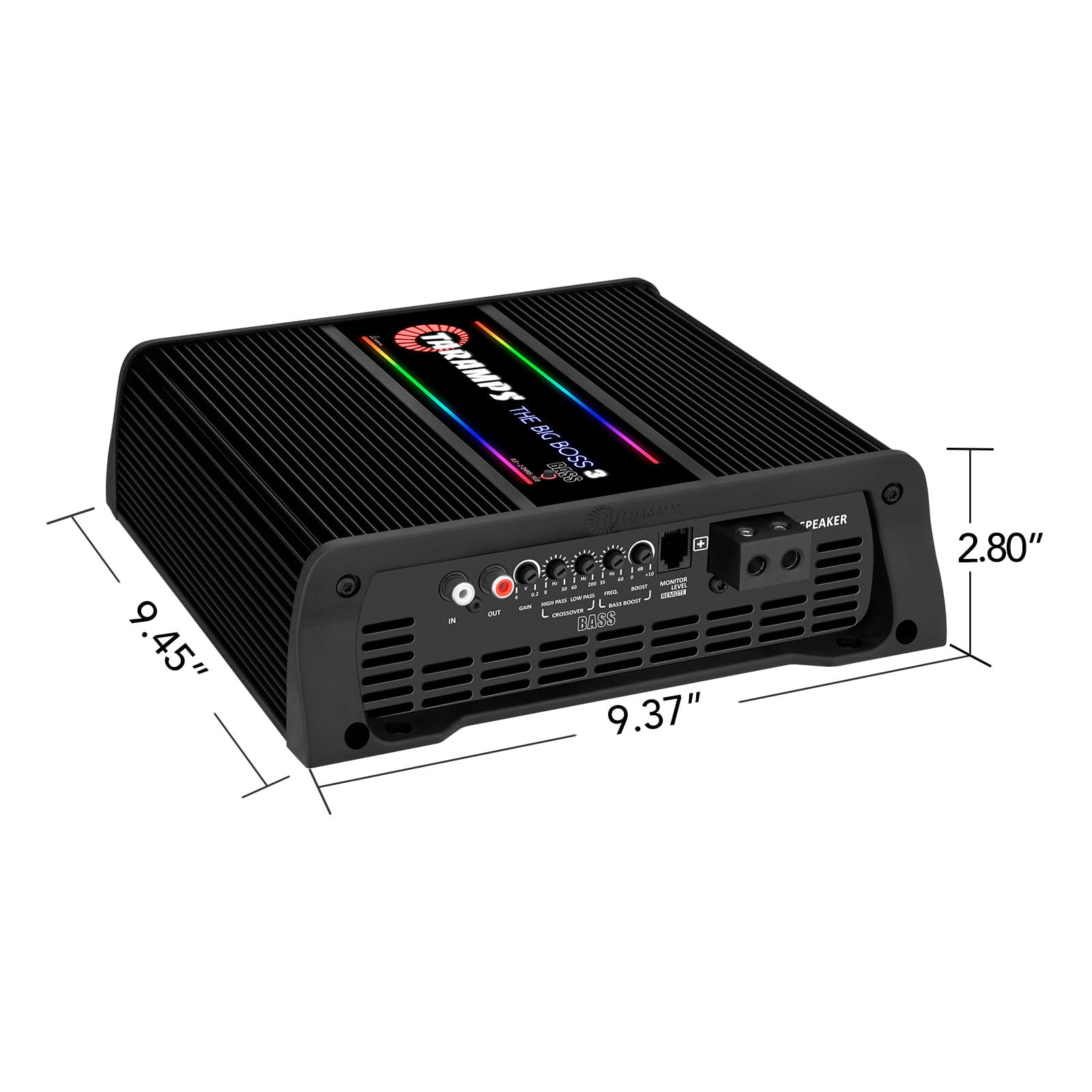 Amplificador Taramp's Negro Multiimpedancia Monobloque Clase D para Coche