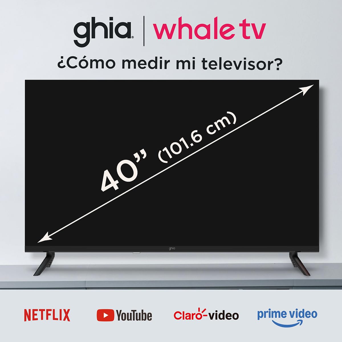 GHIA Pantalla Smart TV 40" Whale TV, Full HD, 3 HDMI, 2 USB, WiFi