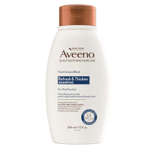 Shampoo Aveeno Fresh Greens Volumen y Grosor Sin Sulfatos Ni Parabenos