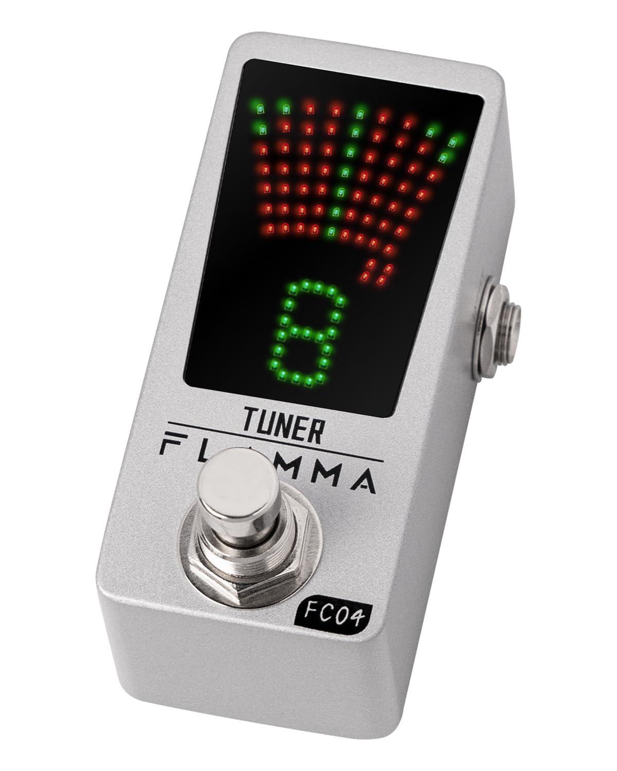 FLAMMA Afinador de Guitar FC04 Cromático, Afinador de Pedal para Guitarra y Bajo con Precisión de 1 Centavo, True Bypass