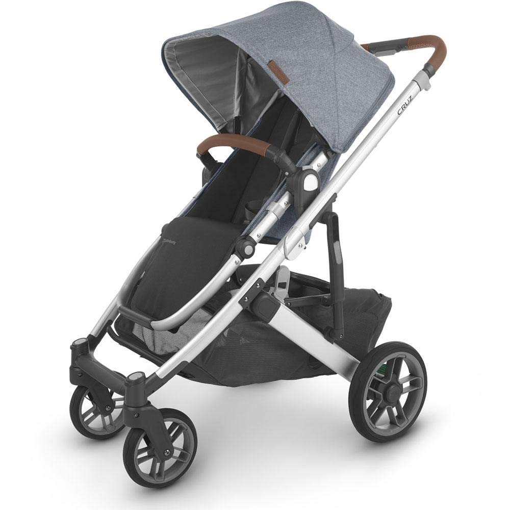 Cochecito UPPAbaby Cruz V2 Gregory melange con sillín de cuero plateado