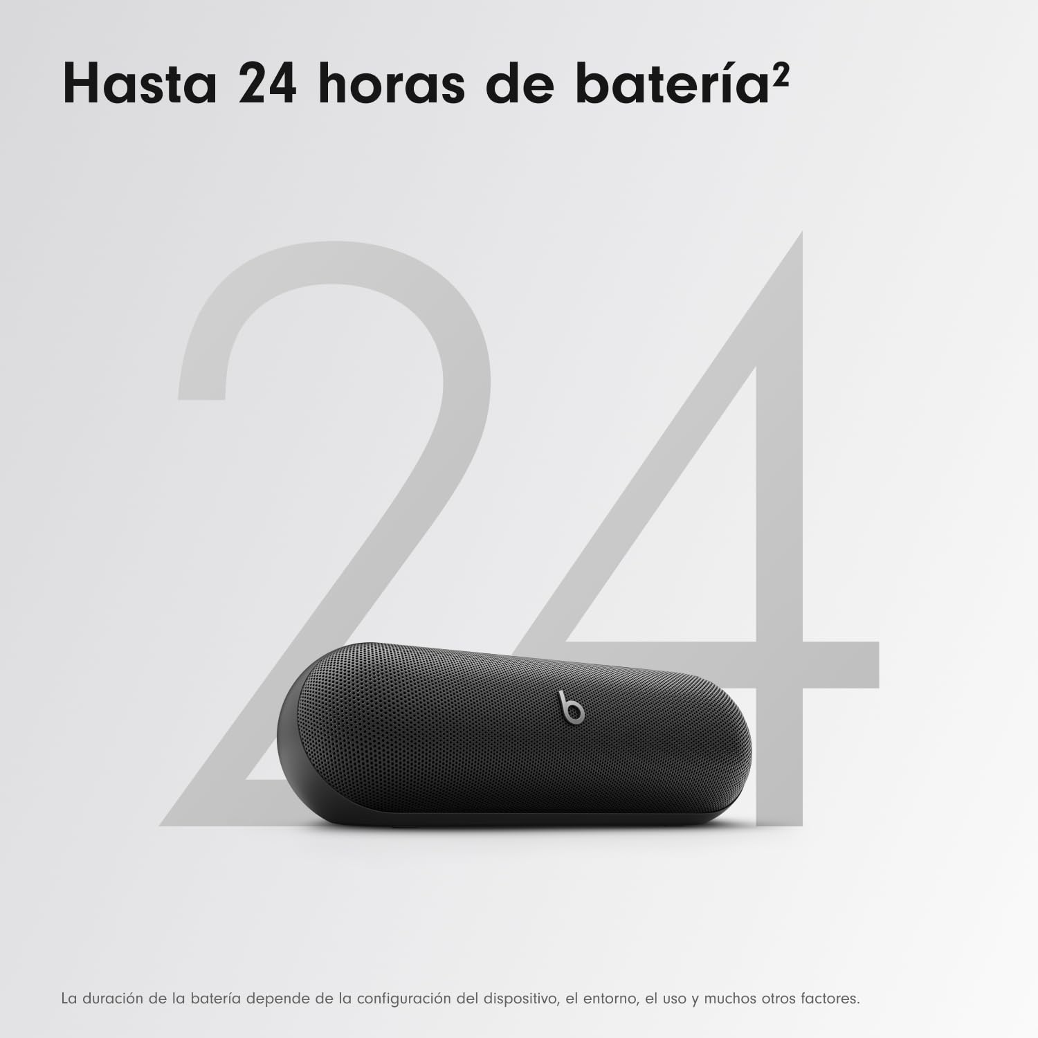 Beats Pill (Última versión)– Altavoz Bluetooth portátil, hasta 24 Horas de batería, Resistente al Agua, Compatible con Apple y Android, Sonido Potente para el hogar, Exteriores y Viajes– Negro Mate