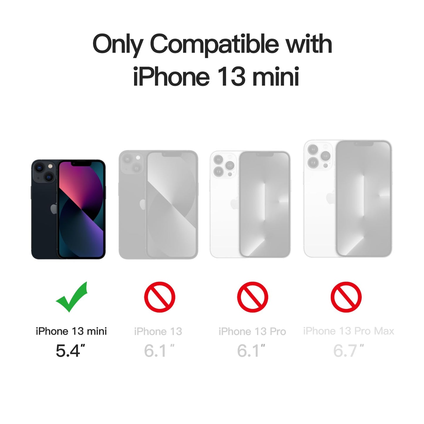 JETech Funda Magnética para iPhone 13 Mini 5.4 Pulgadas Compatible con MagSafe, Carcasa Translúcida Mate Trasera Fina Antigolpes (Negro)