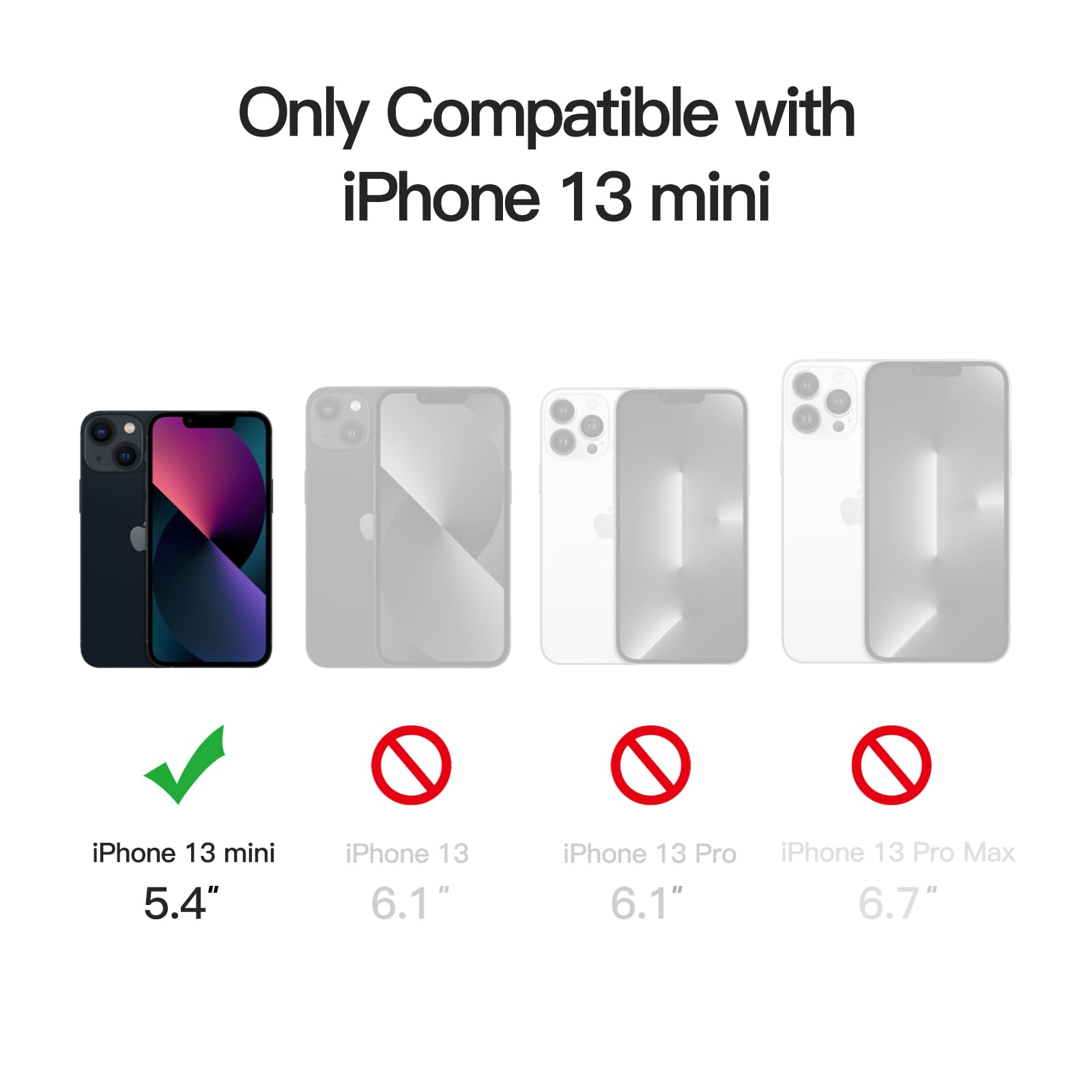 JETech Funda Magnética para iPhone 13 Mini 5.4 Pulgadas Compatible con MagSafe, Carcasa Translúcida Mate Trasera Fina Antigolpes (Negro)