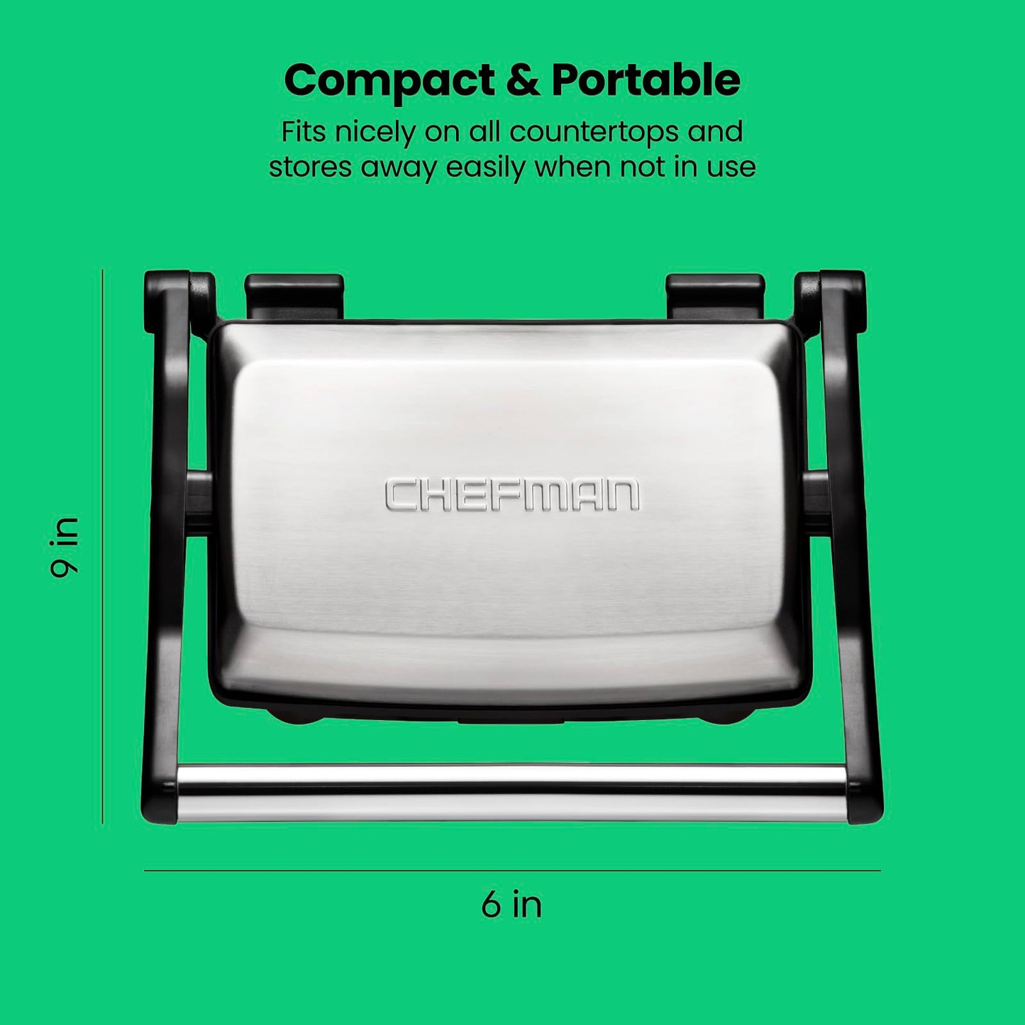 Chefman RJ02-180 Parrilla, Prensa Panini Grill y Gourmet Sandwich Maker