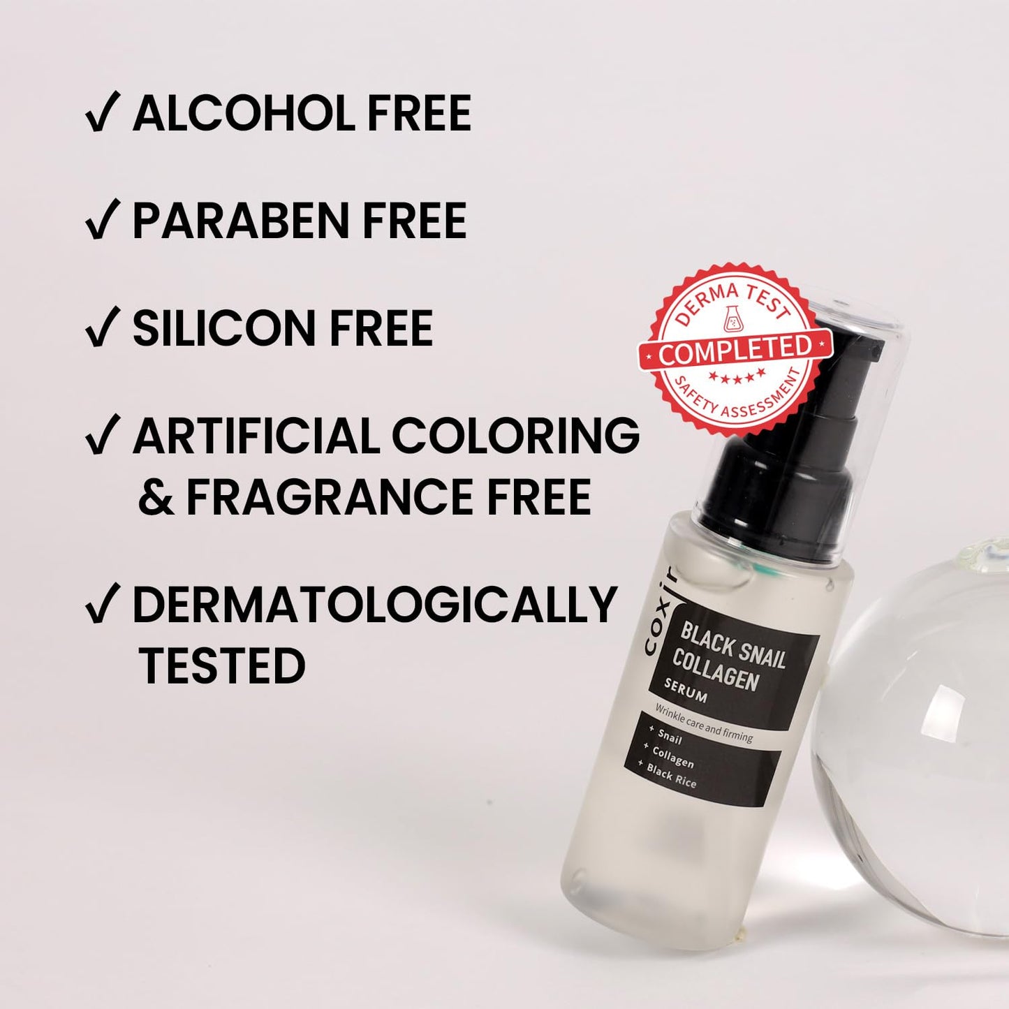 COXIR [Coxir] Sérum de colágeno de caracol negro (50 ml) – | Frijoles negros, colágeno, caracol Mucin| firme, levanta y nutre la piel
