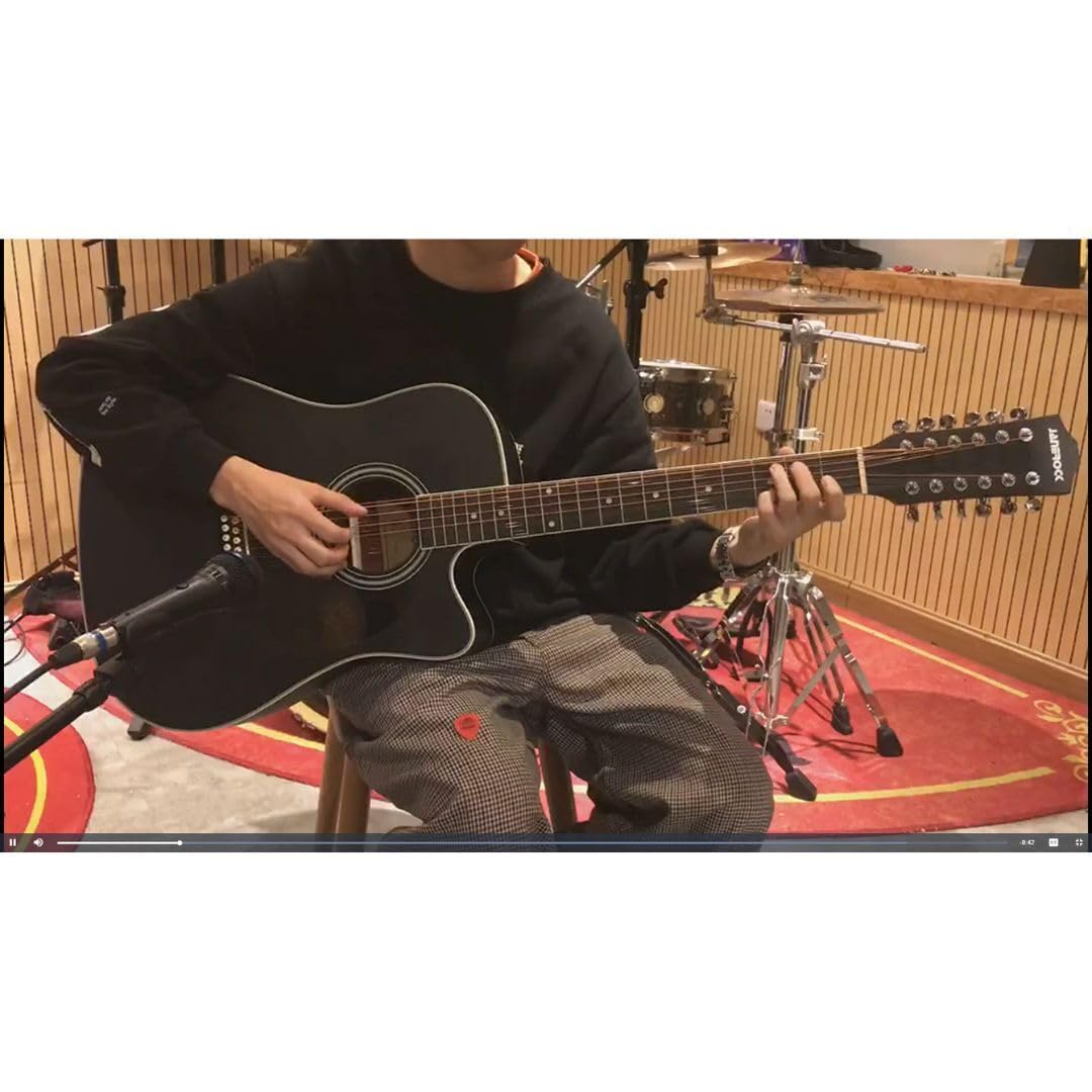 Takamine G Series GD30CE-12 Dreadnought - Guitarra electroacústica de 12 cuerdas, negro