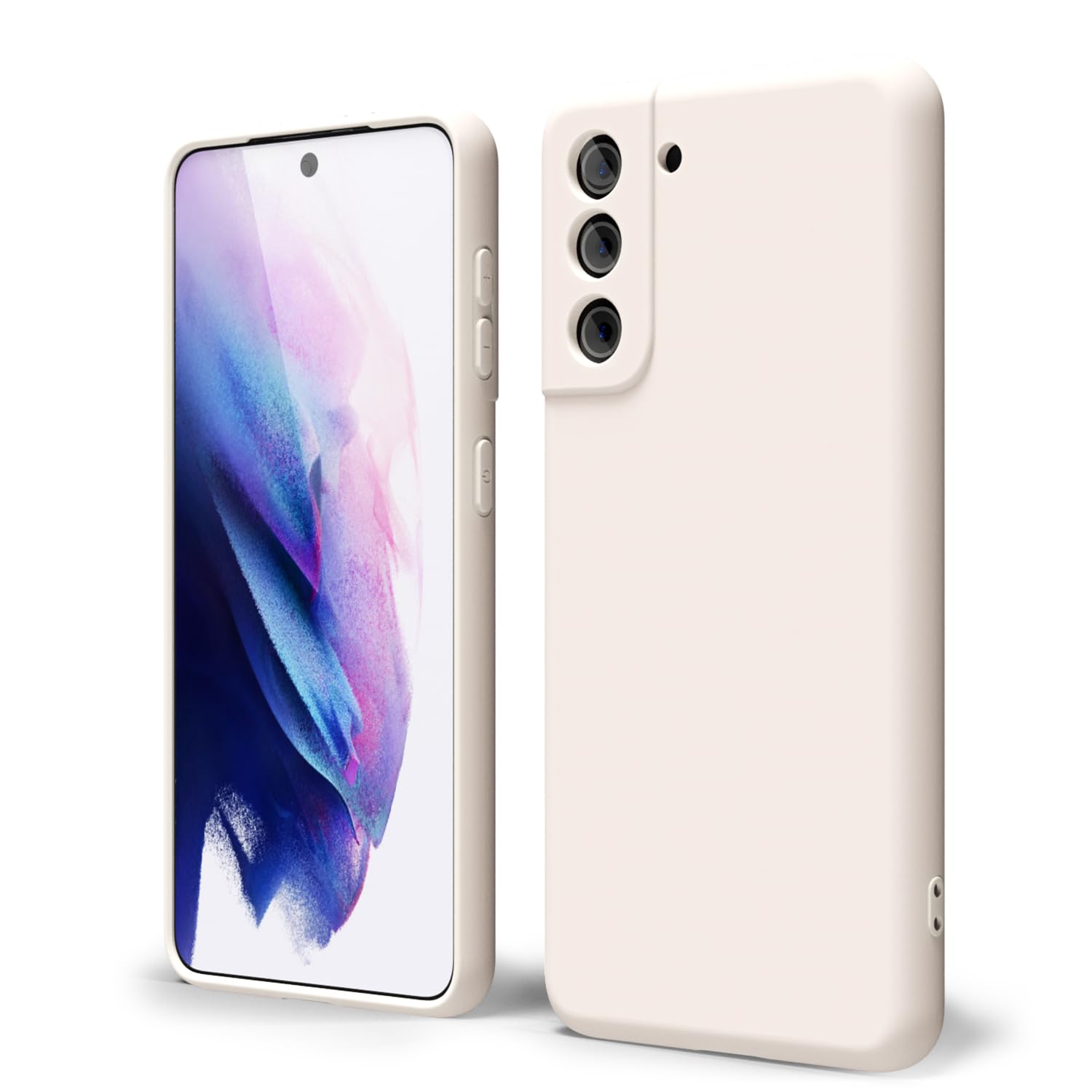 oakxco - Funda de silicona líquida para Samsung Galaxy S21, diseño estético, sólido mate y resistente a los golpes, color beige
