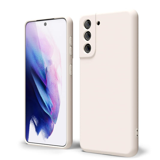 oakxco - Funda de silicona líquida para Samsung Galaxy S21, diseño estético, sólido mate y resistente a los golpes, color beige