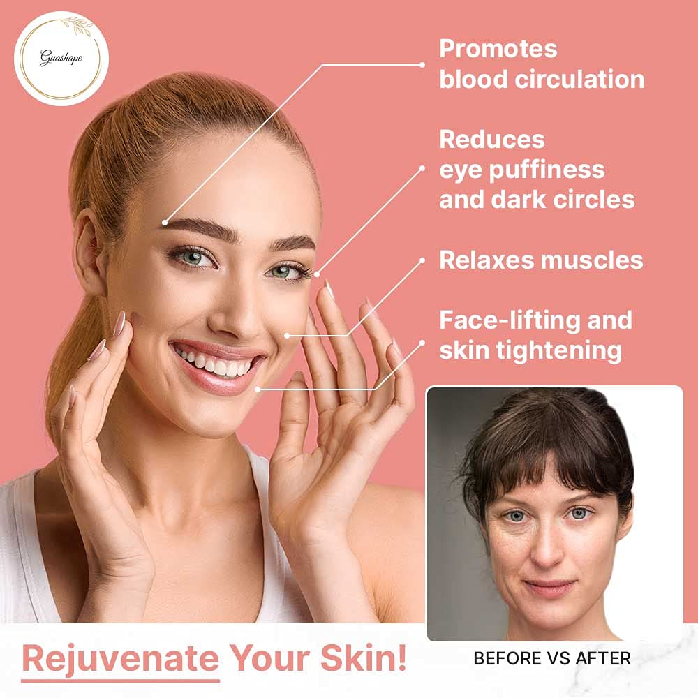 GUASHAPE Gua Sha - Herramientas faciales de acero inoxidable, herramienta Guasha para esculpir la cara, moldear, levantar, apretar, reducir la hinchazón, alivio de tensión, herramienta de masaje Gua Sha de metal para cara y cuerpo, color plateado