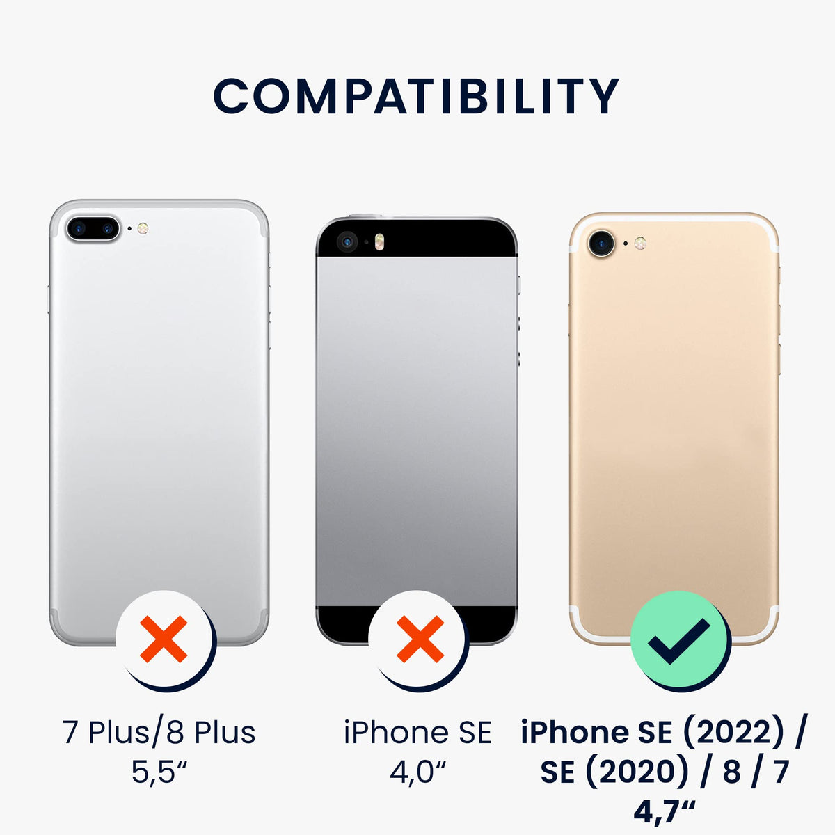 Carcasa para iPhone SE/8/7 kwmobile Petróleo Mate con Soporte y Agarre para Dedo