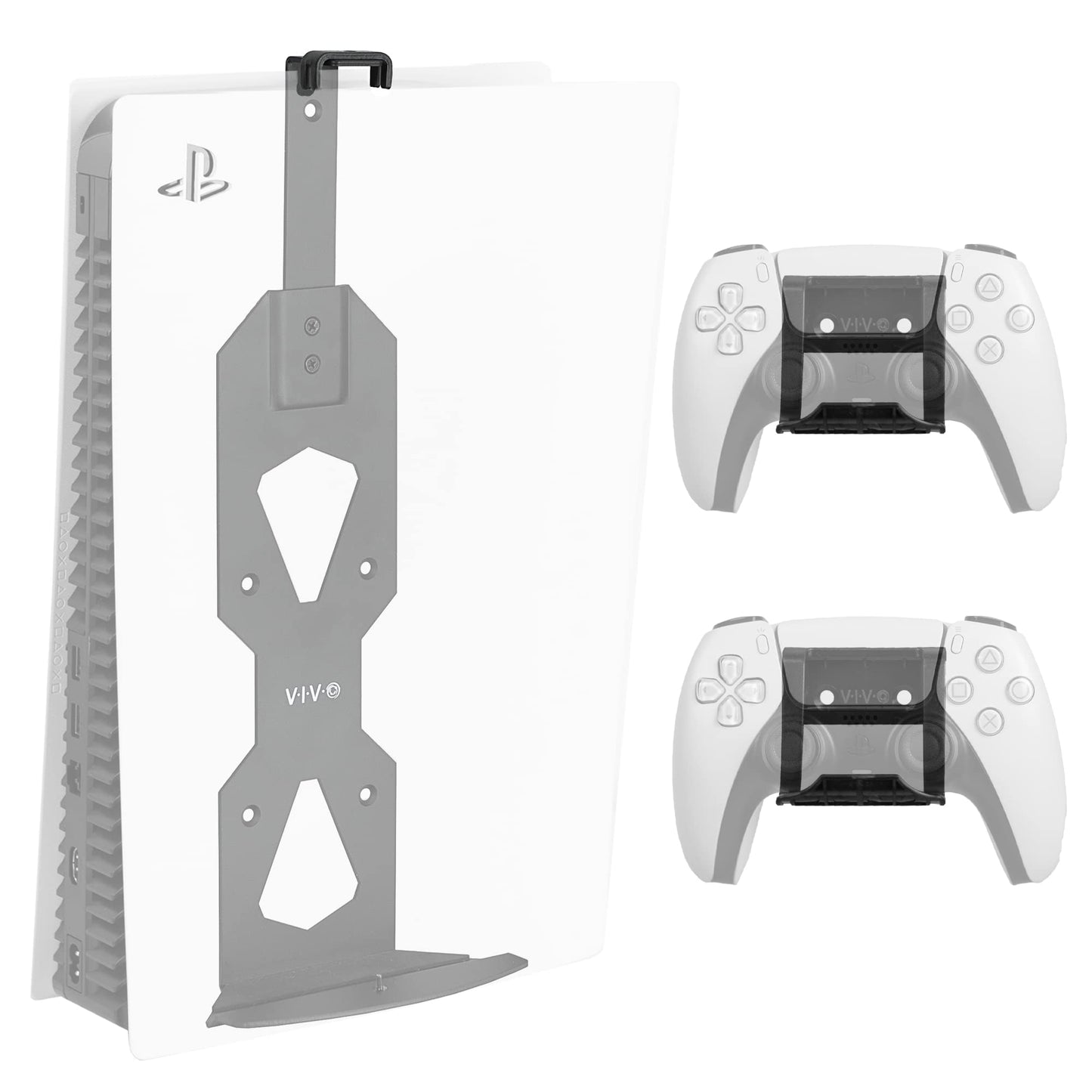 Soporte de Pared de Acero Vivo Negro diseño Abierto para Consola de Juegos PS5