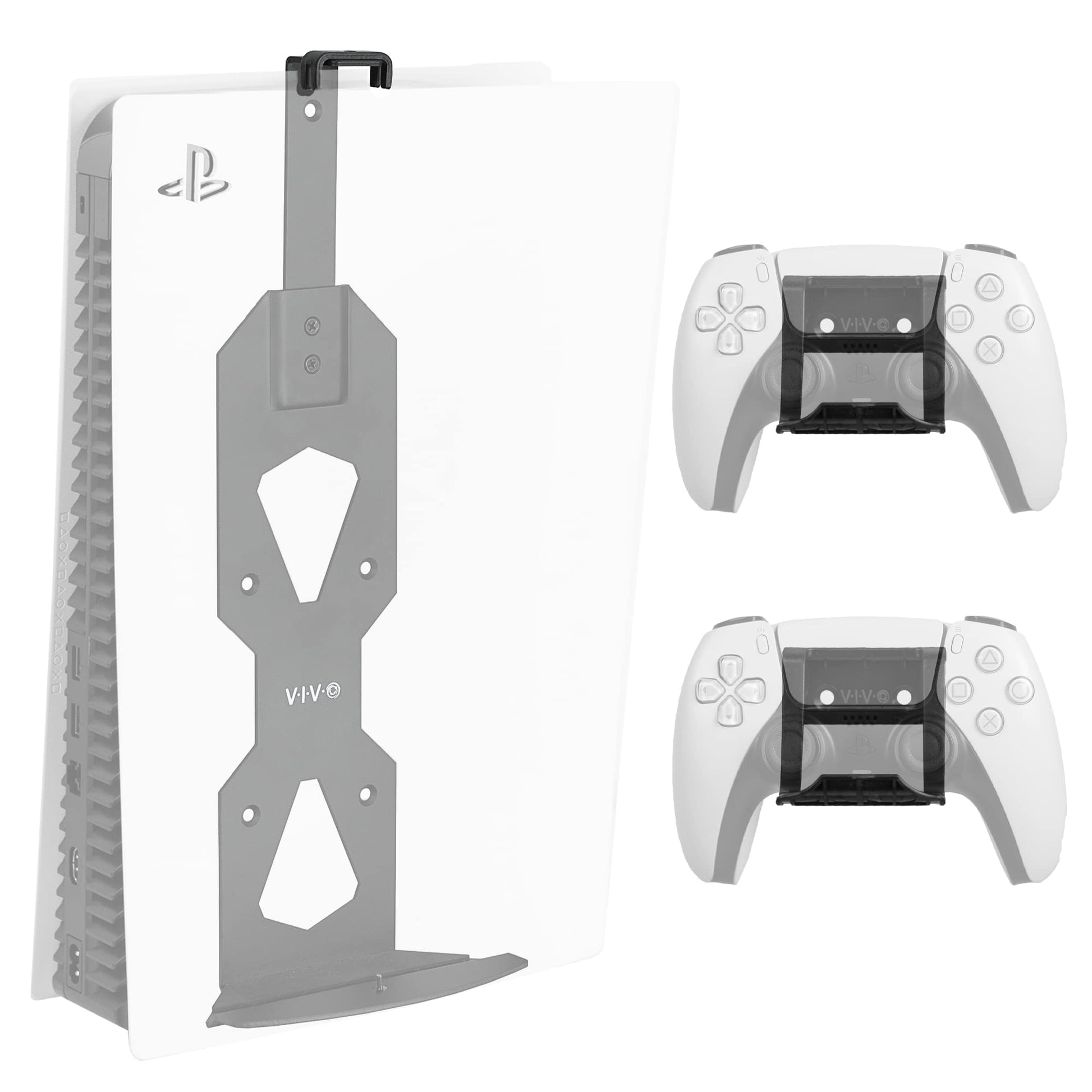 Soporte de Pared de Acero Vivo Negro diseño Abierto para Consola de Juegos PS5