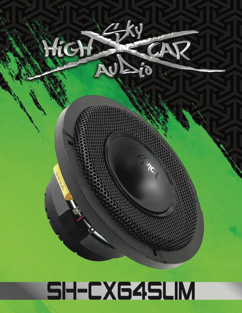 Altavoz Coaxial Delgado Sky High Car Audio SH-CX64SLIM 6.5 Pulgadas con Bocina de Driver de Compresión