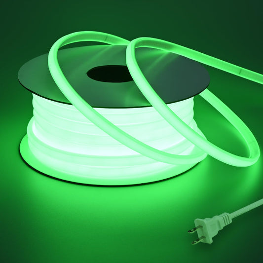 BENLUN Tira LED COB 110V 20 Metros, Verde Luces de LED Exterior Impermeable, 10W/M CRI 90+ Flexible Luz LED sin Transformador para Habitacion Techo, Decoración, Patio