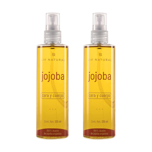 LIV NATURAL Set de 2 Aceite de Jojoba orgánico LIV NATURAL 125 ml cada uno