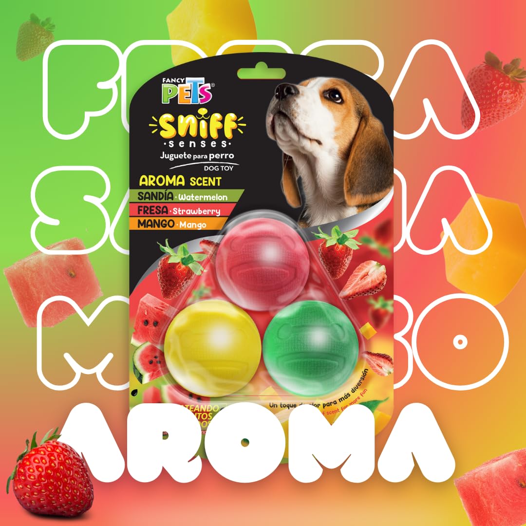 Fancy Pets Pelota Sniff con Aromas Surtidos para Perro 3 Piezas