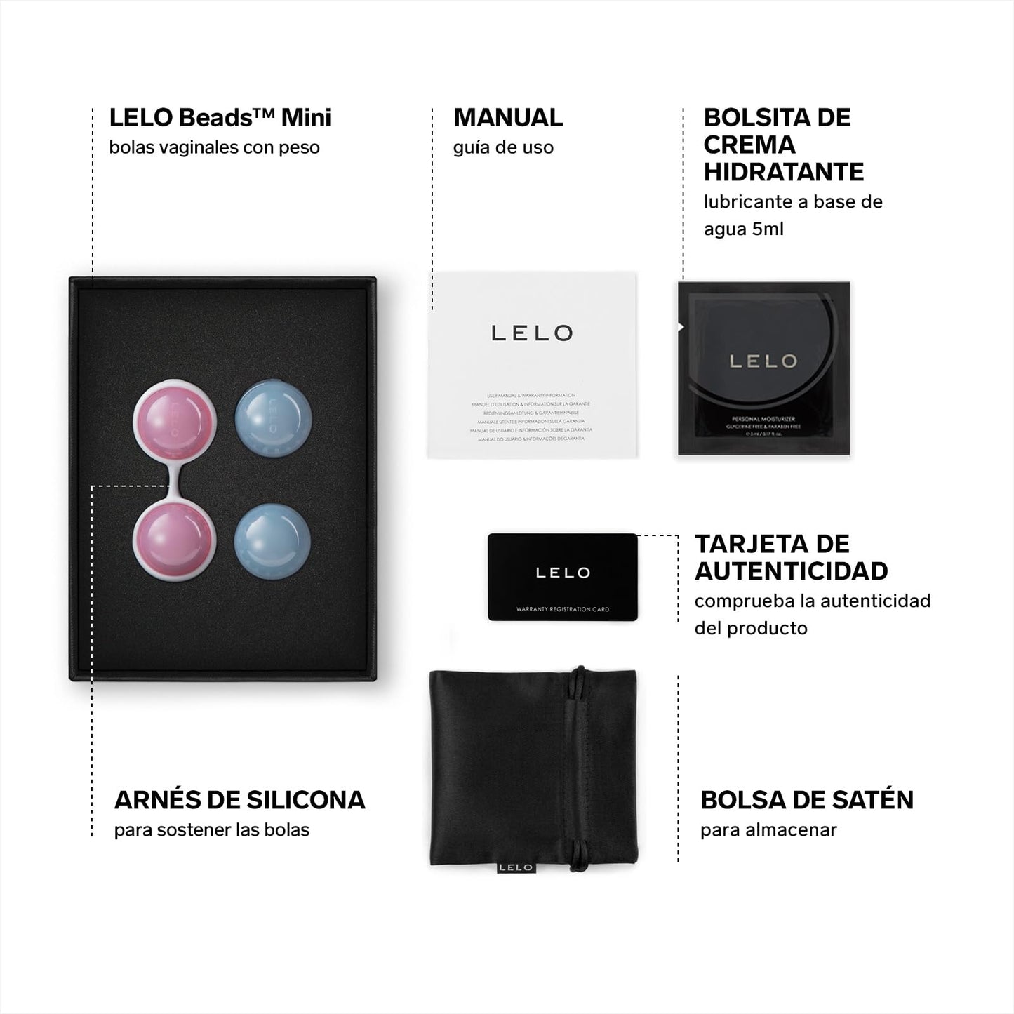 LELO Beads, Juguetes eróticos para Mujer, Bolas Chinas de Primera Calidad para el Suelo Pélvico, Juguetes Sexuales para Alcanzar más Orgasmos (Mini)