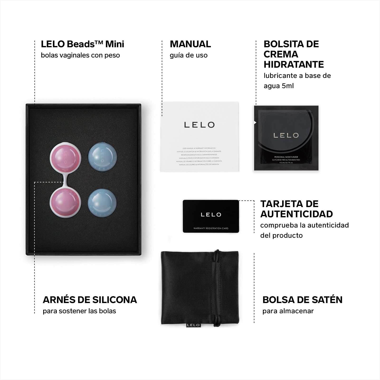 LELO Beads, Juguetes eróticos para Mujer, Bolas Chinas de Primera Calidad para el Suelo Pélvico, Juguetes Sexuales para Alcanzar más Orgasmos (Mini)