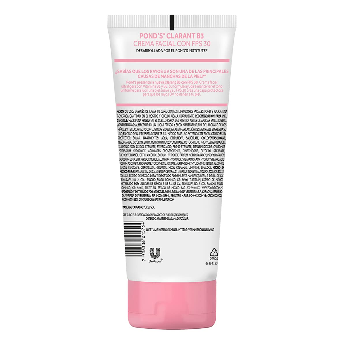 Pond's Crema Facial Anti-manchas Clarant B3 Piel Balanceada a Seca 400 g + Crema Facial Clarant B3 con Factor de Protección Solar 30, 200 g