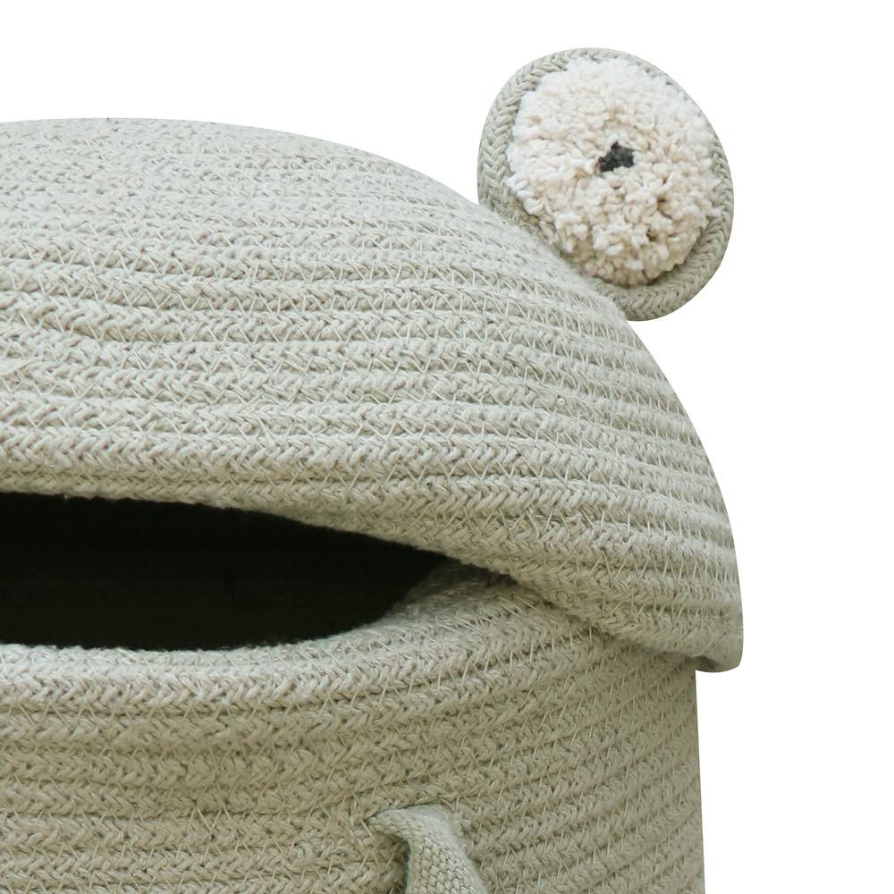 LORENA CANALS - Cesta decorativa de almacenamiento Fred the Frog. Para guarderías y salas de juegos. Hecho a mano en fibras naturales, tintes no tóxicos, Ø 9" x 1' 2"