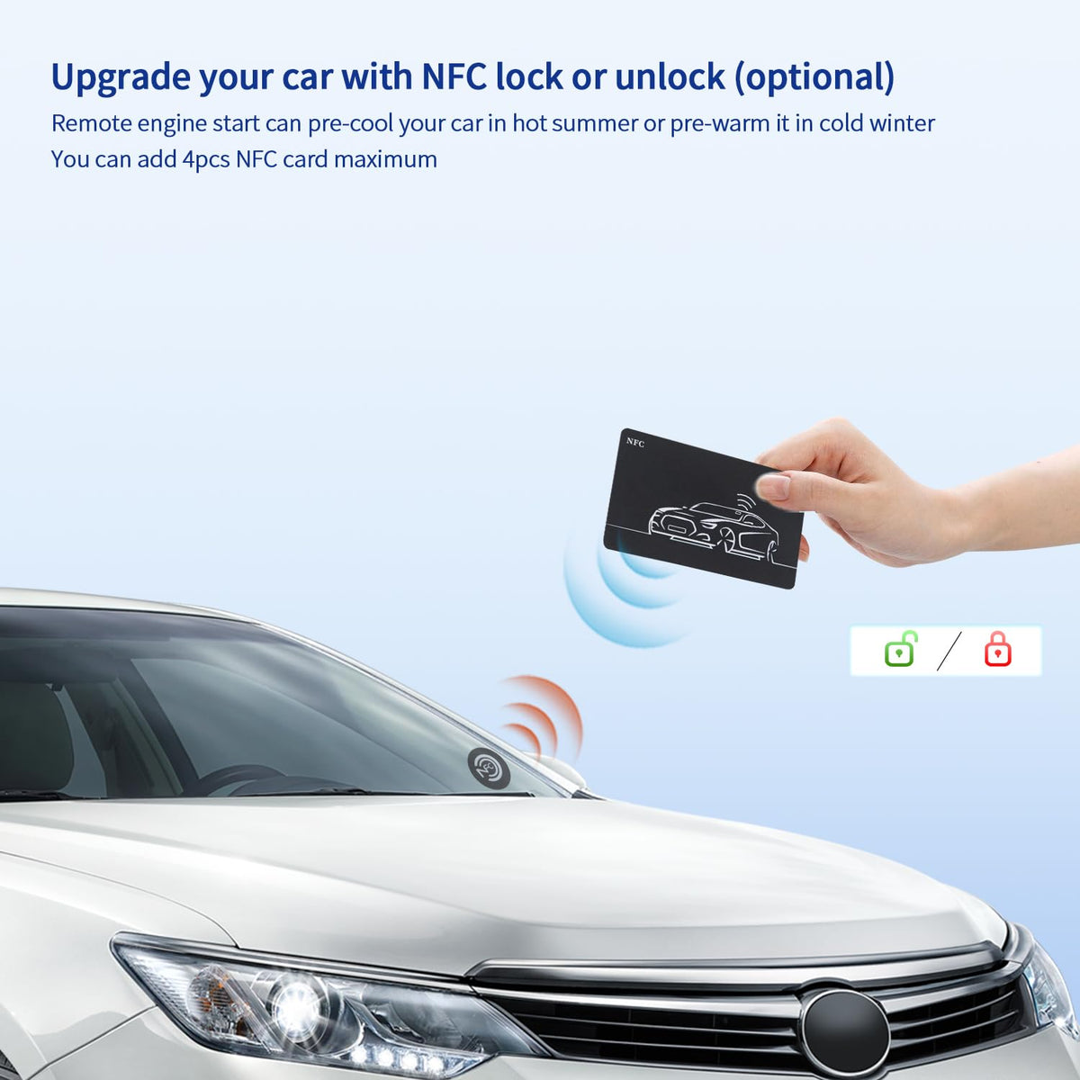Sistema de Alarma de Entrada sin Llave EASYGUARD EC002-HY-NFC para Coche con Arranque Remoto y Botón de Parada