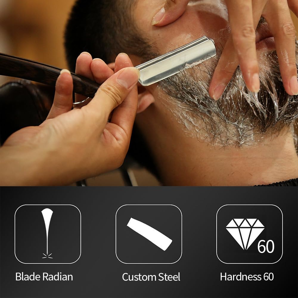 Gold Dollar- Navaja de afeitar retro para hombre con mango acrílico, para barbería, lista para afeitarse, sin raspador estabilizador