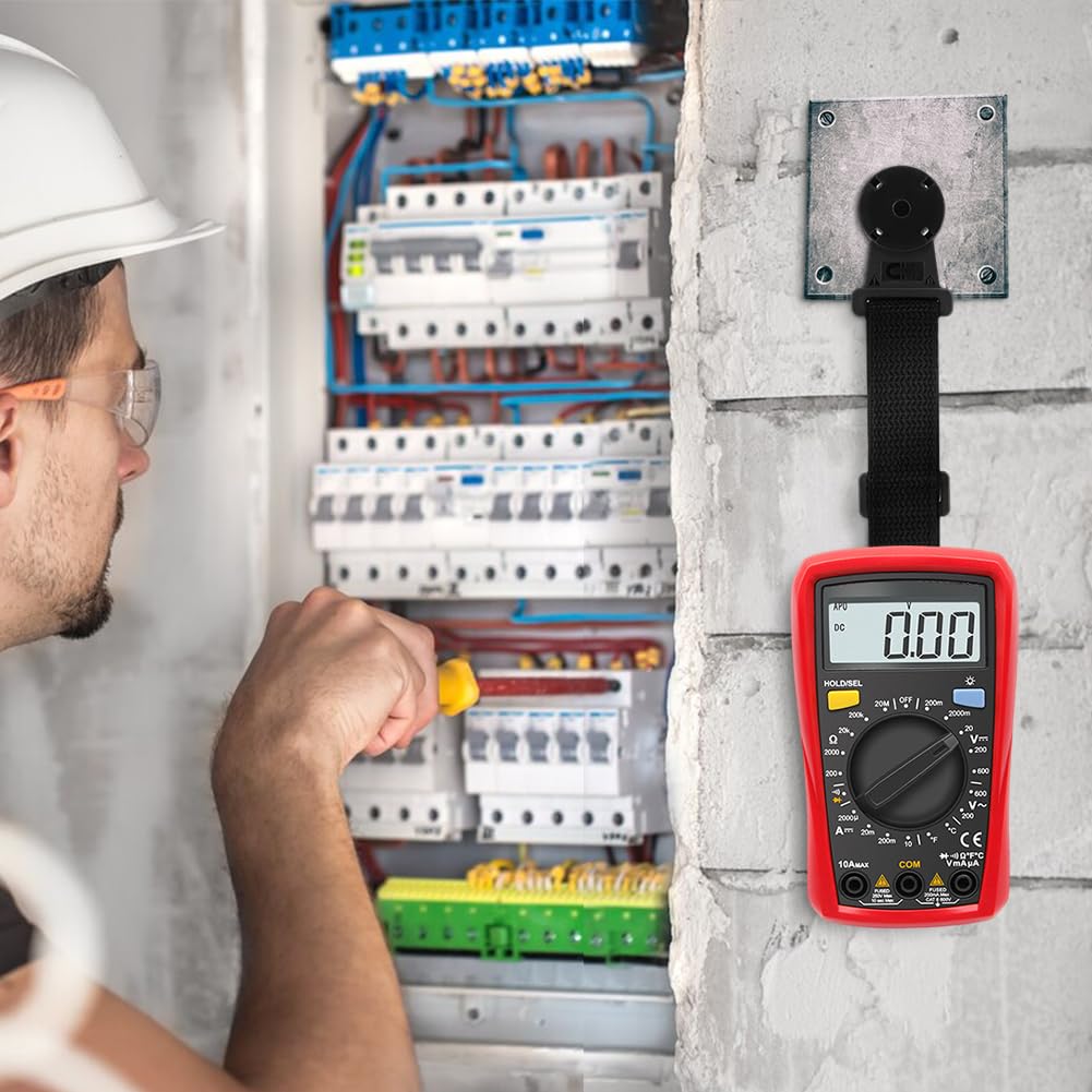 Kit de correa magnética para colgar multímetro digital Fluke, kit de bucle universal para colgar con imán para Fluke 23 III 50 II, 70 III, 77 IV, 80 IV, 180 Series, 115B+ 17B+ 18B+ multímetros (negro)