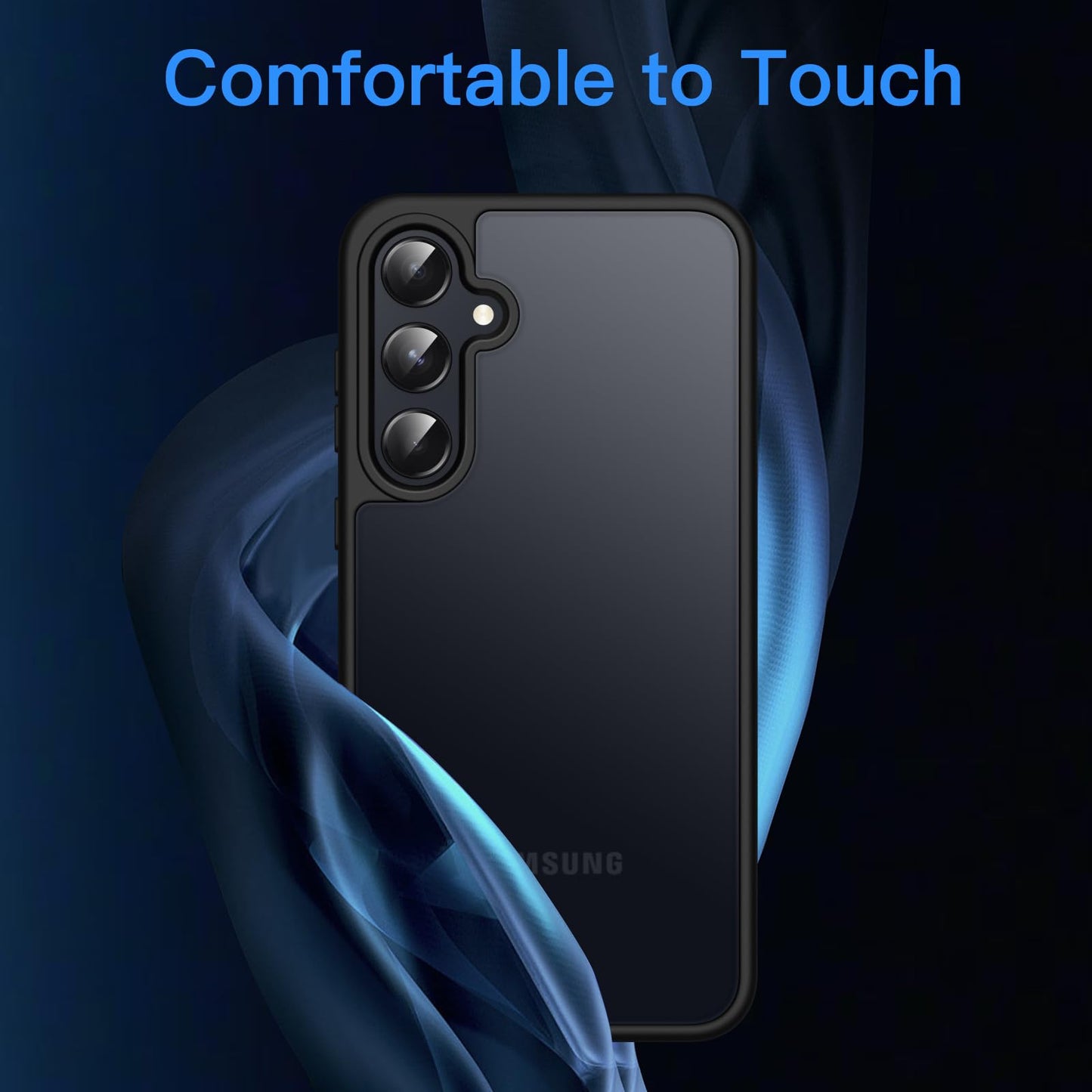 JETech Funda Mate para Samsung Galaxy A55 5G, Protectora Carcasa Fina Trasera Translúcida Esmerilada, Antihuellas (Negro)
