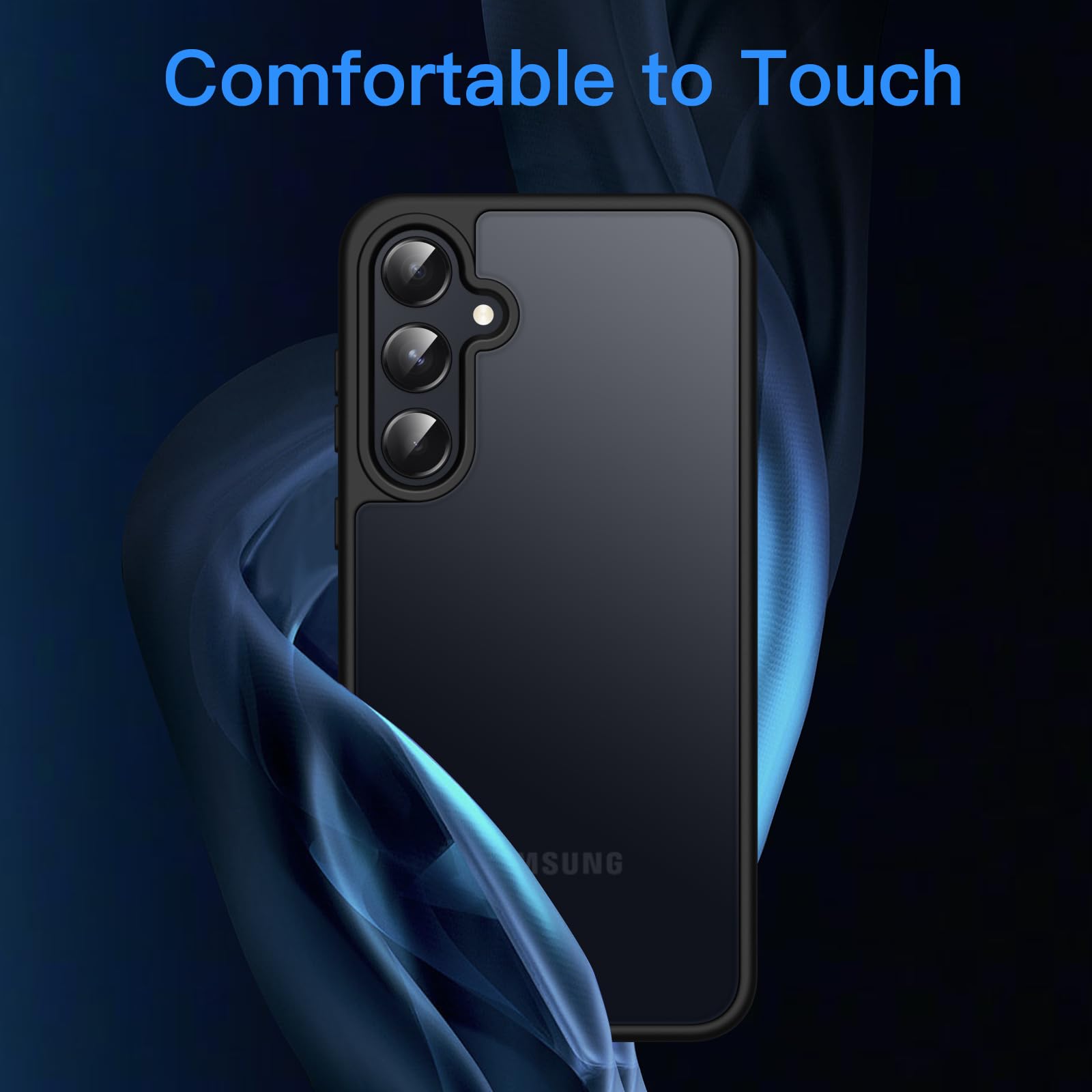 JETech Funda Mate para Samsung Galaxy A55 5G, Protectora Carcasa Fina Trasera Translúcida Esmerilada, Antihuellas (Negro)